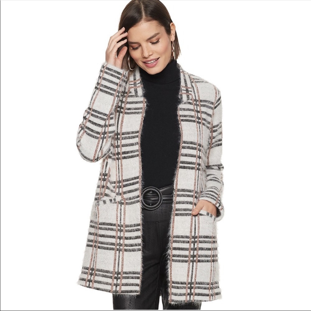 Women’s Apt 9 Plaid Car Coat Size Medium